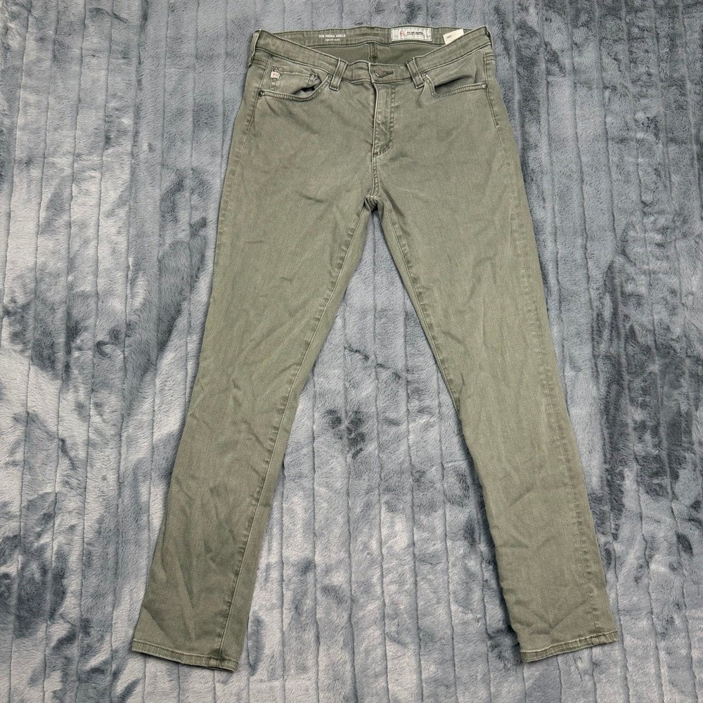 AG Adriano Goldschmied The Prima Ankle Cigarette Jeans Olive Green 29R
